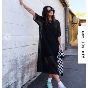 Dressed in LALA Black Sheer Midi Dress